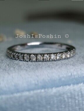 10K Gold Genuine Diamond Half Eternity Wedding Band